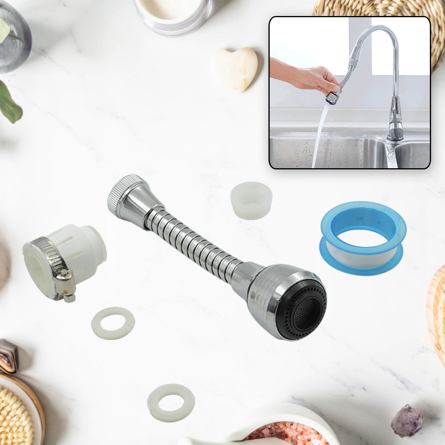 0550 Tap Spray Head Kitchen Faucet Extender Universal Faucet Spray Head Adapter Faucet Sprayer Attachment Jaywayne Kitchen Faucet Sprayer Movable Kitchen Faucet Head 360° Rotatable Anti -Splash Tap Water Saving Faucet for Kitchen (1 Pc) 0550 Tap Spray Head Kitchen Faucet Extender Universal Faucet Spray Head Adapter Faucet Sprayer Attachment Jaywayne Kitchen Faucet Sprayer Movable Kitchen Faucet Head 360° Rotatable Anti -Splash Tap Water Saving Faucet for Kitchen (1 Pc)